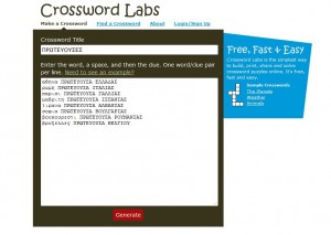 Σταυρόλεξα της Δ’ τάξης με αξιοποίηση του Crossword Labs